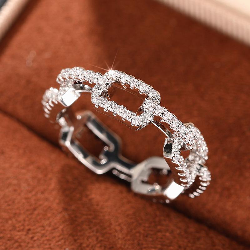 Full set zircon chain ring for women