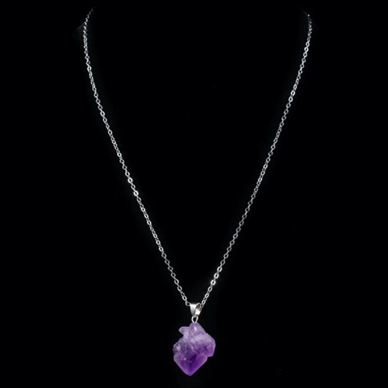 Purple Quartz Raw Crystal Necklace