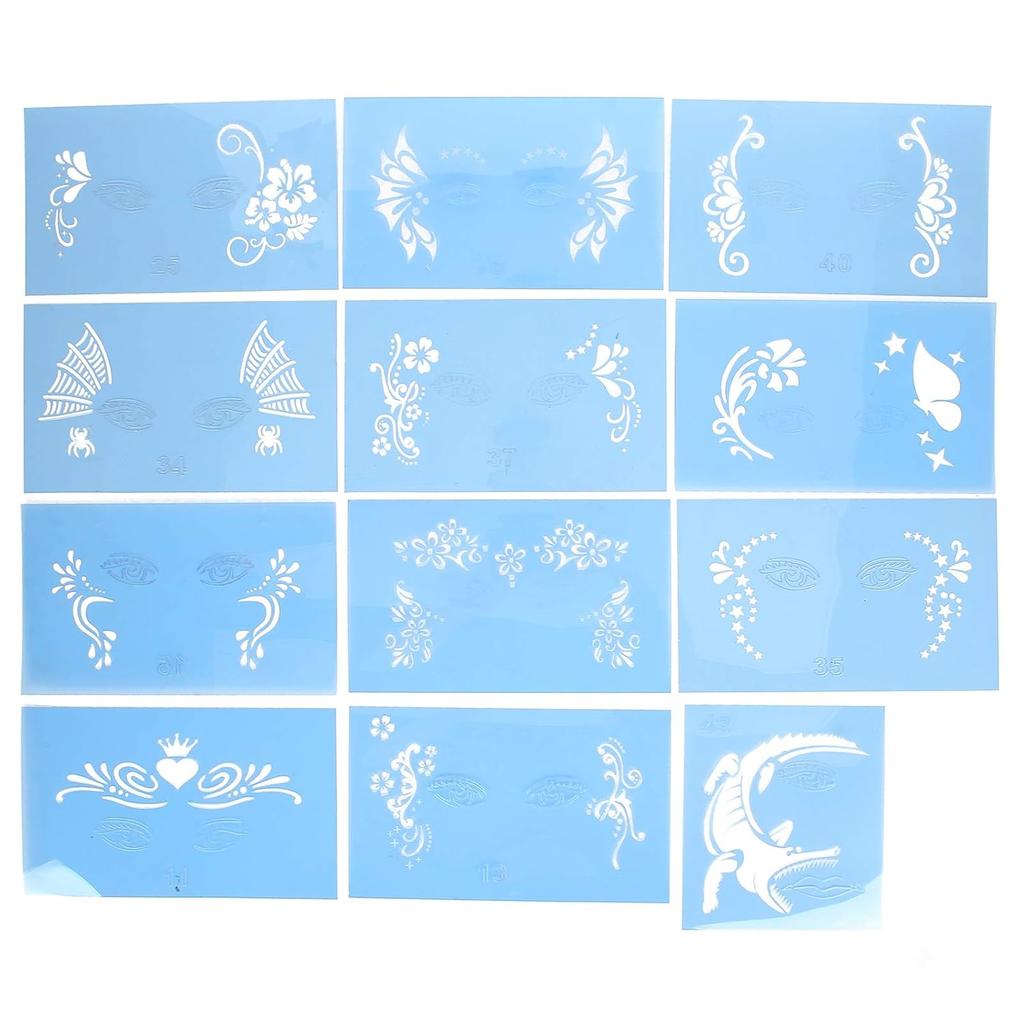 12Pcs*2 Stencils for Face Painting, Face Paint Stencils, PET Face Painting Template Reusable, Body Painting Template for DIY, Party, Cosplay, School