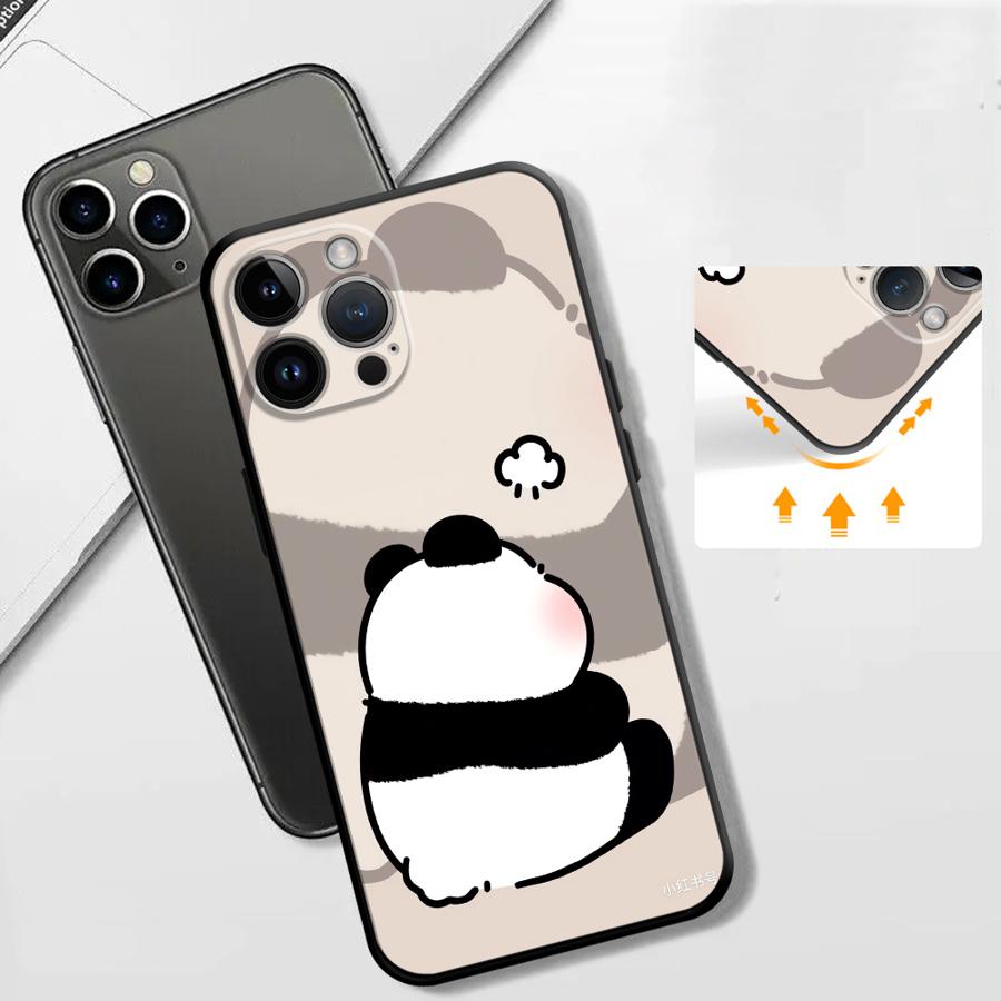 Cartoon Cute Panda Phone Case for Apple iPhone 17 Pro Max 15 Pro 7 8 XR XS MAX 12 16 Air 13 17e 11 14 Funda Phone Cover