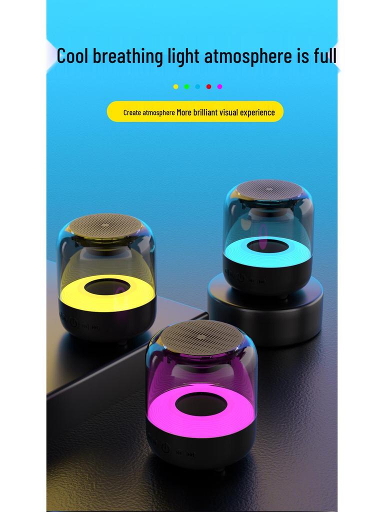 AI Bluetooth Smart Speaker with Stereo Sound and Colorful LED Lighting