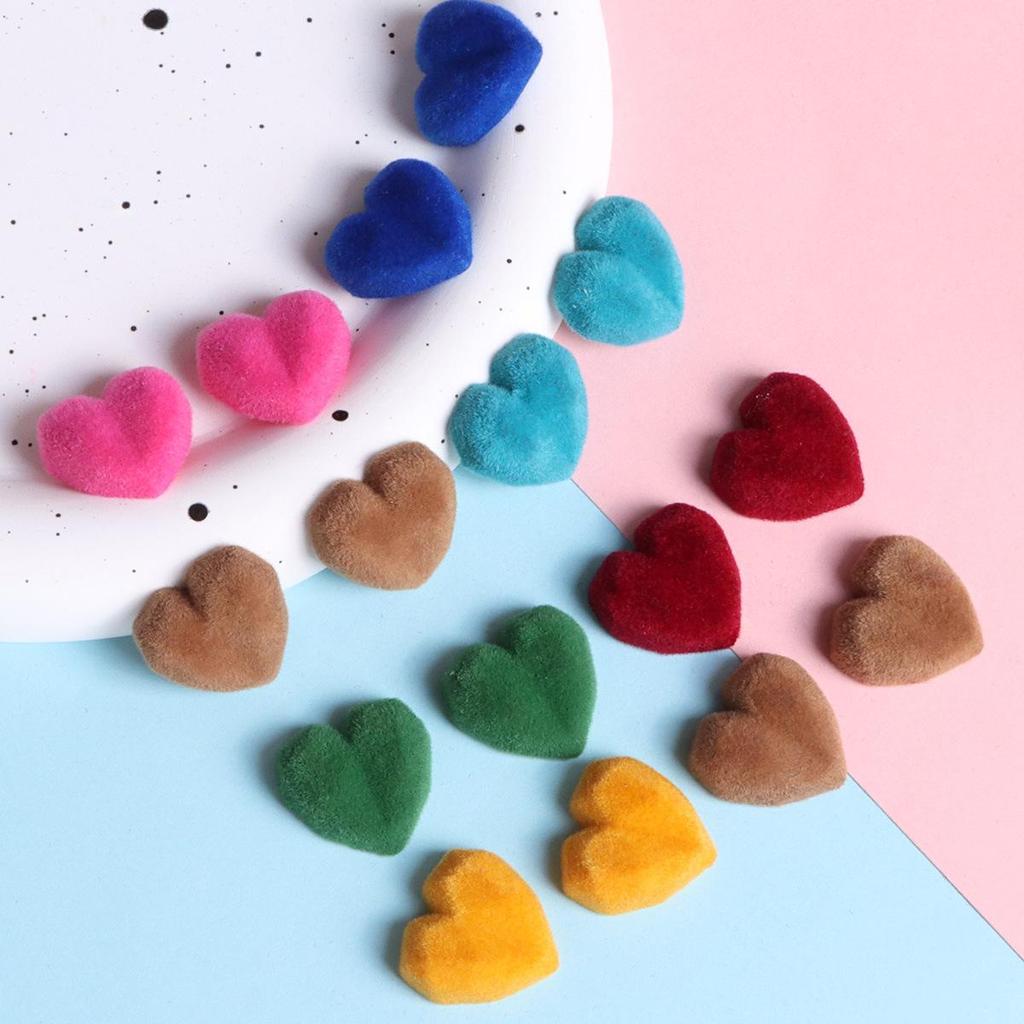 Korean Style 19mm Plush Heart Flocking Hair Clip, Phone Case, Crocs Accessories & Ornaments