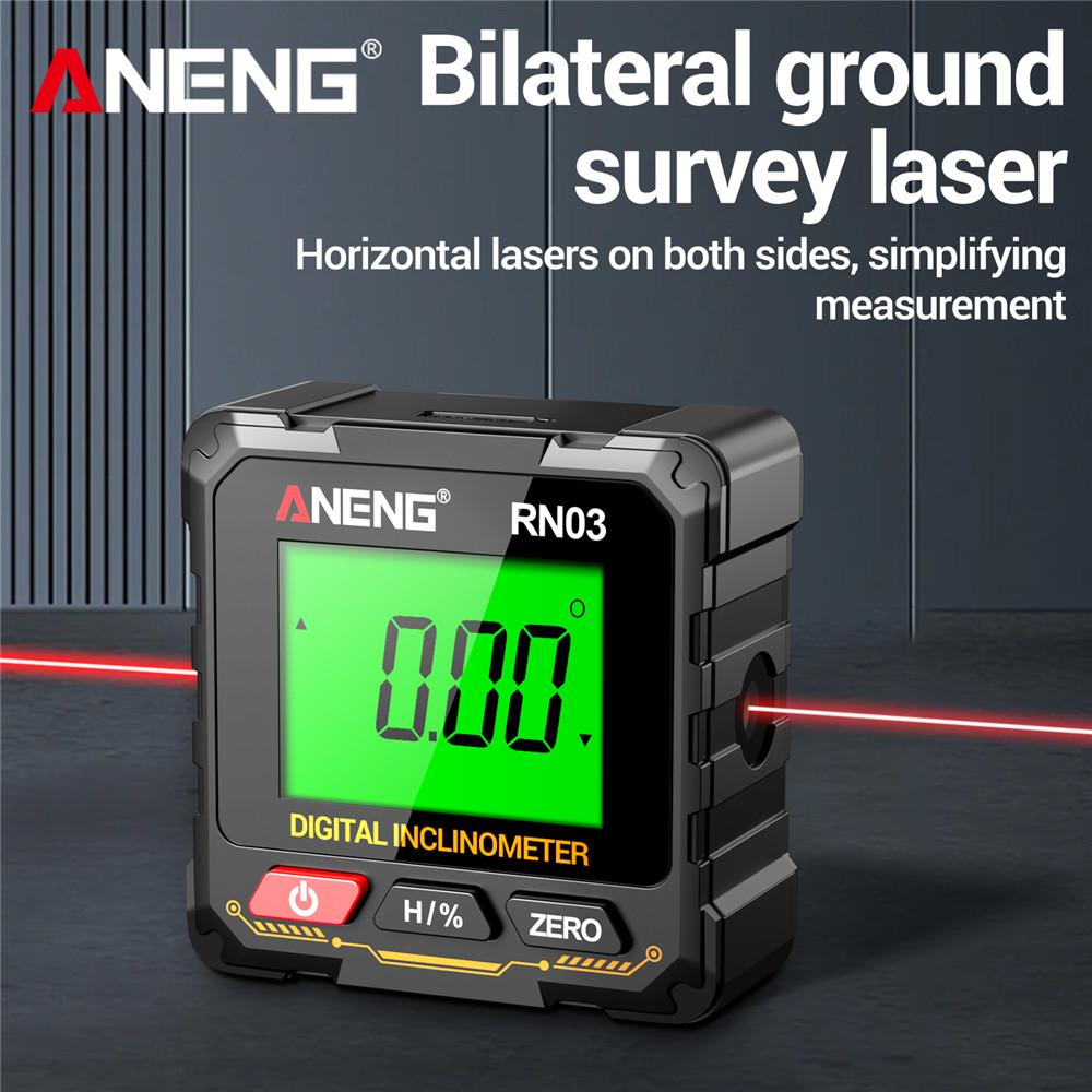 Laser Digital Inclinometer RN01/RN02/RN03 Angle Gauge 360° Magnes Protractor 0.05° Accuracy Level Box for Woodworking Tool