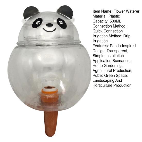 1/2/3Pcs Automatic Flower Watering Device Panda Design Self-Watering Planter Insert Soil Moisture Regulator Transparent Plant Waterer
