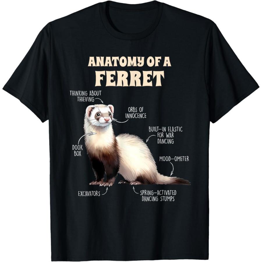

Ferret Lover Easily Distracted By Ferrets Anatomy Of Ferret T-Shirt XXXXXL чорний