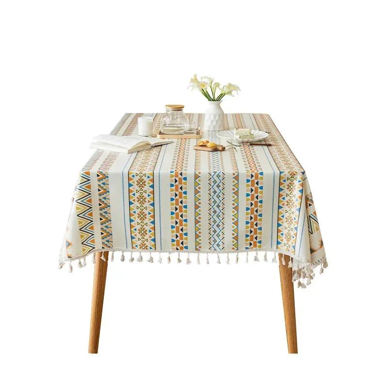 Bohemian Tassels Tablecloth Waterproof And Oil-Resistant Table Cloth Washable Tablecloth Tea Table Dining Table Decoration