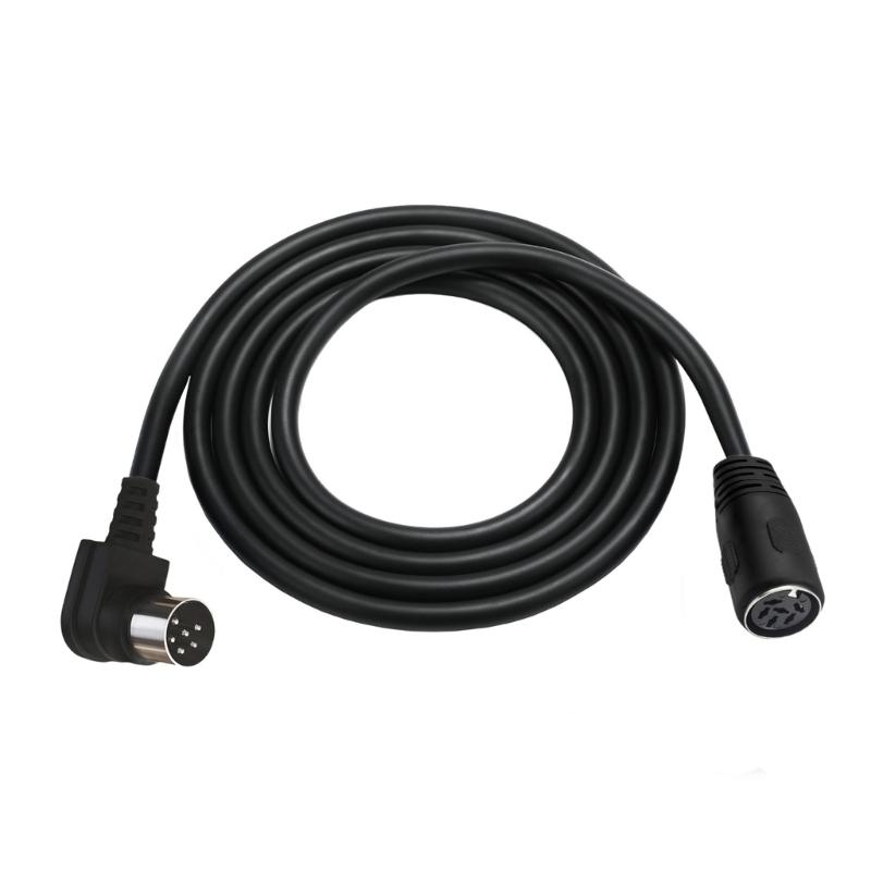 90 Degree DIN 6Pin Male to Female Sound Video Cable Terminal Cable for Sound Microphone Guitar Digital Equipment