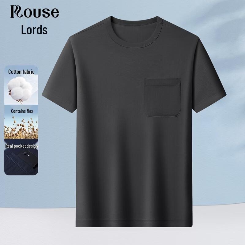 Men s Casual Cotton Linen Blend Short Sleeve T-Shirt 175