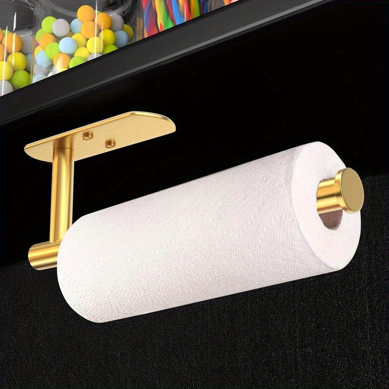 1Pc Self Adhesive Paper Towel Holder Under Cabinet Mount, Wall Mounted Paper Towel Roll Holder for Kitchen.