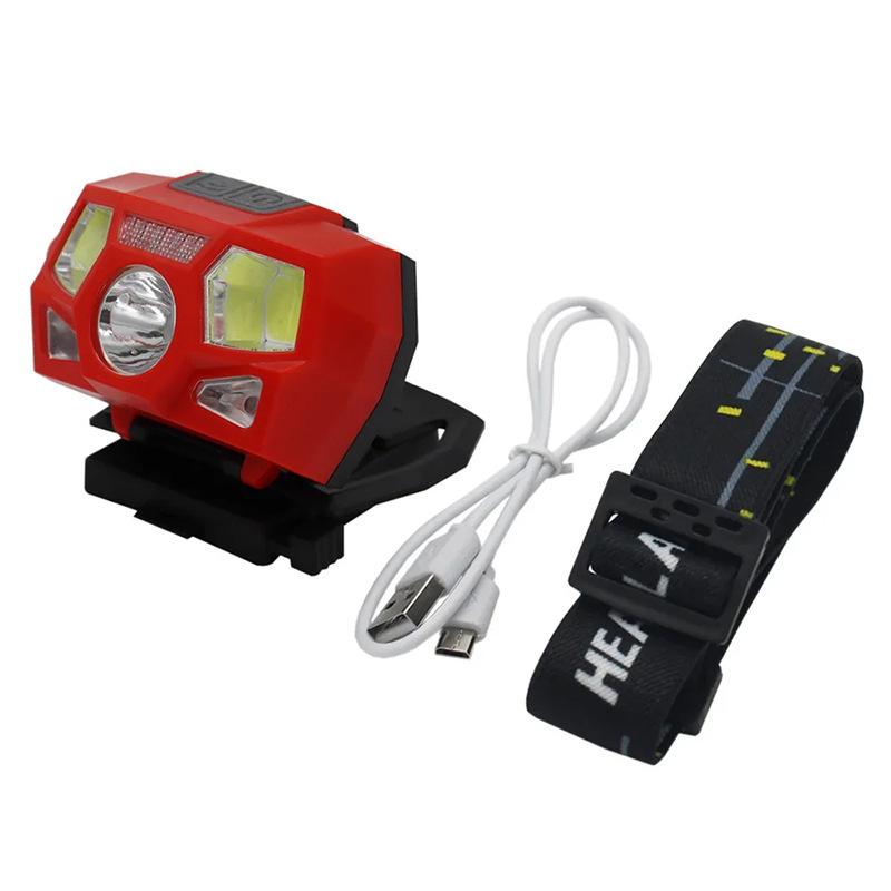 USB Rechargeable Waterproof Tactical Helmet Light - Induction Fishing & Rescue Headlamp