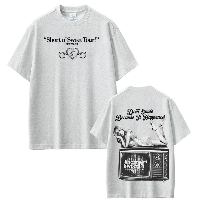 Sabrina Carpenter Short and Sweet Tour Graphic Tees Men Women Pop Music Vintage Fan Gift Tshirts Cotton Casual Fashion Tshirts