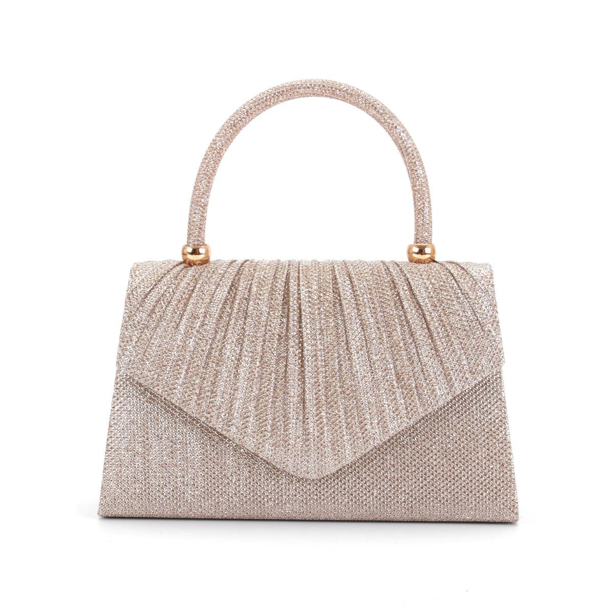 

Handbag, evening makeup handbag, pleated dinner bag for girls, Clutch wedding makeup bag wallet шампанского