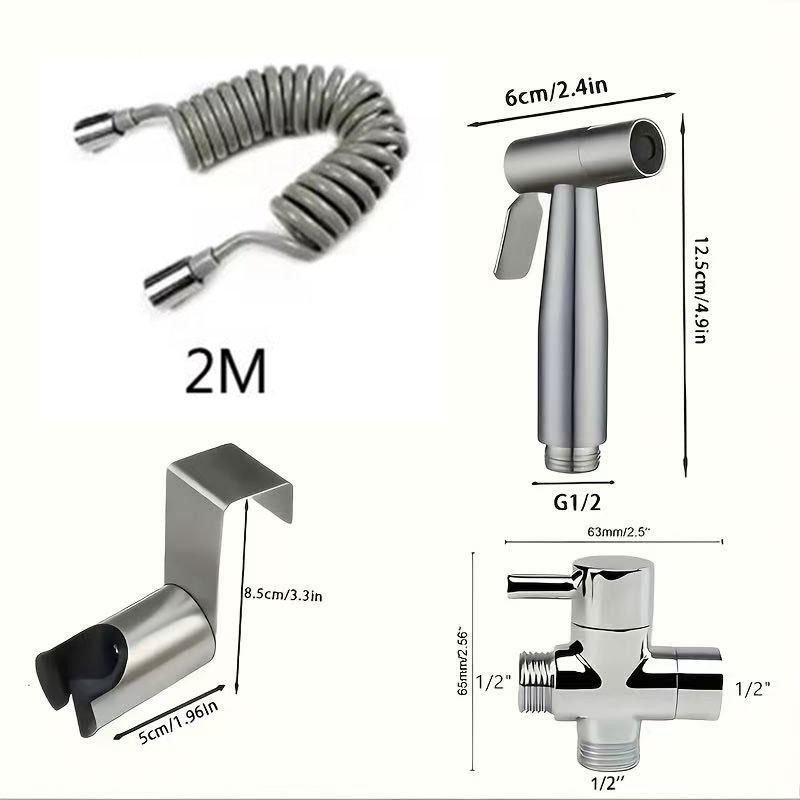 

Portable Handheld Toilet Bidet Sprayer Gun Holder Self Cleaning Wash Bidet Faucet Spray 3 Way Valve Bathroom Hose Shower Head