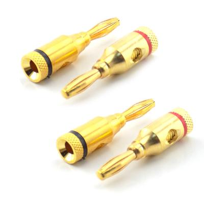 Audio 4mm banánek Konektor Kabelová zásuvka Pozlacený 24k Zvukový reproduktor pro zesilovač Převodník vodičů 8AWG až 20AWG