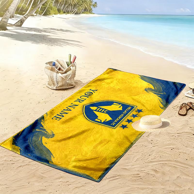 Hellas Verona F.C Print Beach Towel, Large Soft Quick Dry Towel for Beach Camping Swimming