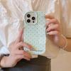Korean Style Solid Color Polka Dot Wave Shell Compatible with iPhone 16 Pro Max Apple 17 Phone Case 15/14 Two-in-One