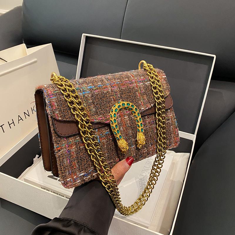 Women's  New Fashion Dionysus Bags Classic Single Shoulder and Cross - Body Small Square Bags with Chains