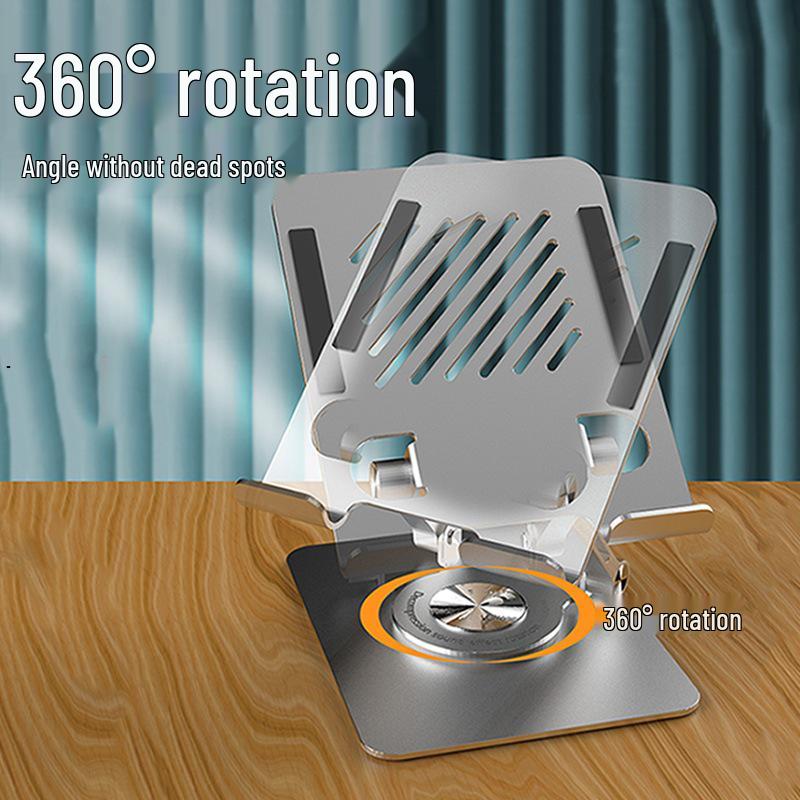 Rotatable Metal Tablet Stand for iPad - Height Adjustable with Cooling Feature
