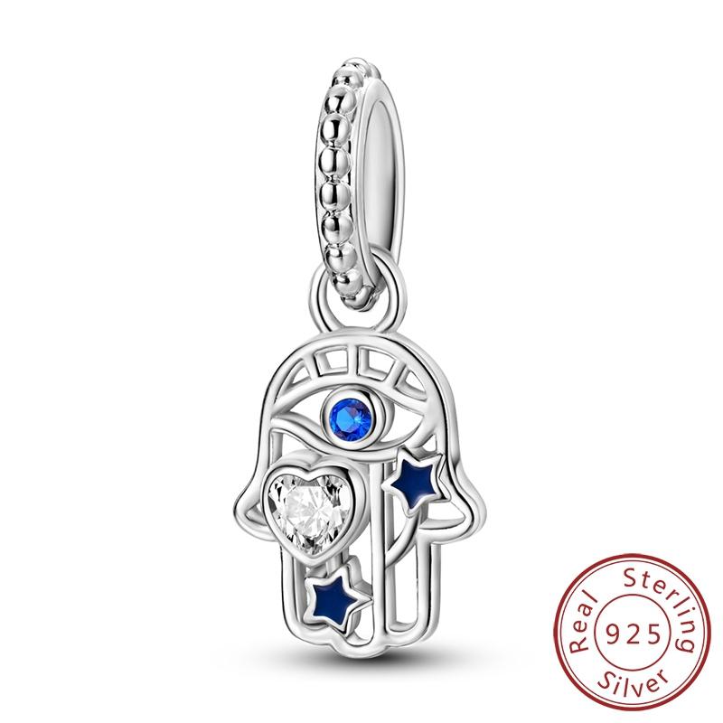 

New In Copper Palm Eye Pendant Charms Beads Fine Jewellery Fit Original Bracelet Necklace For Women Diy Gift