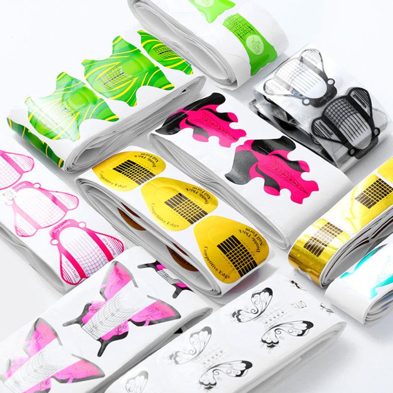 100 Pcs / Set Nail Holder Phototherapy Extension Butterfly Square Paper Holder Manicure Tool