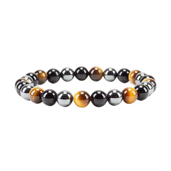 Unisex náramek hladký achát s elastickou šňůrkou Vícebarevné léčivé šperky z lávového kamene