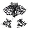 Checkered Collar and Sleeves Cuffs Comfortable Clown Costume Accessory Detachable Collar Sleeves For Cosplay Parties