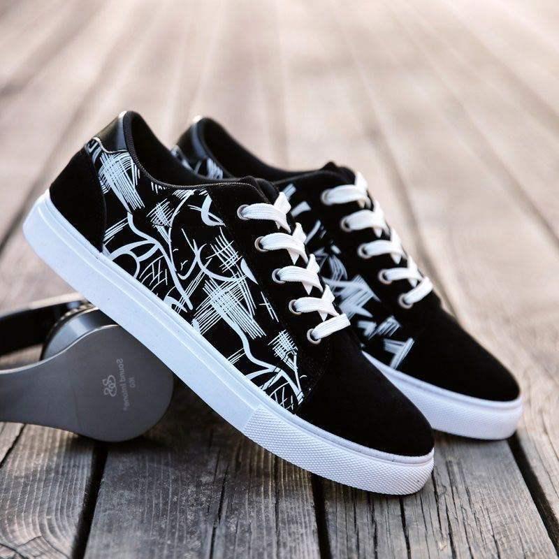 Adidași sport respirabili pentru bărbați, Primăvară/Vară 2025: Pantofi casual versatili în culori la modă alb și negru pentru studenți