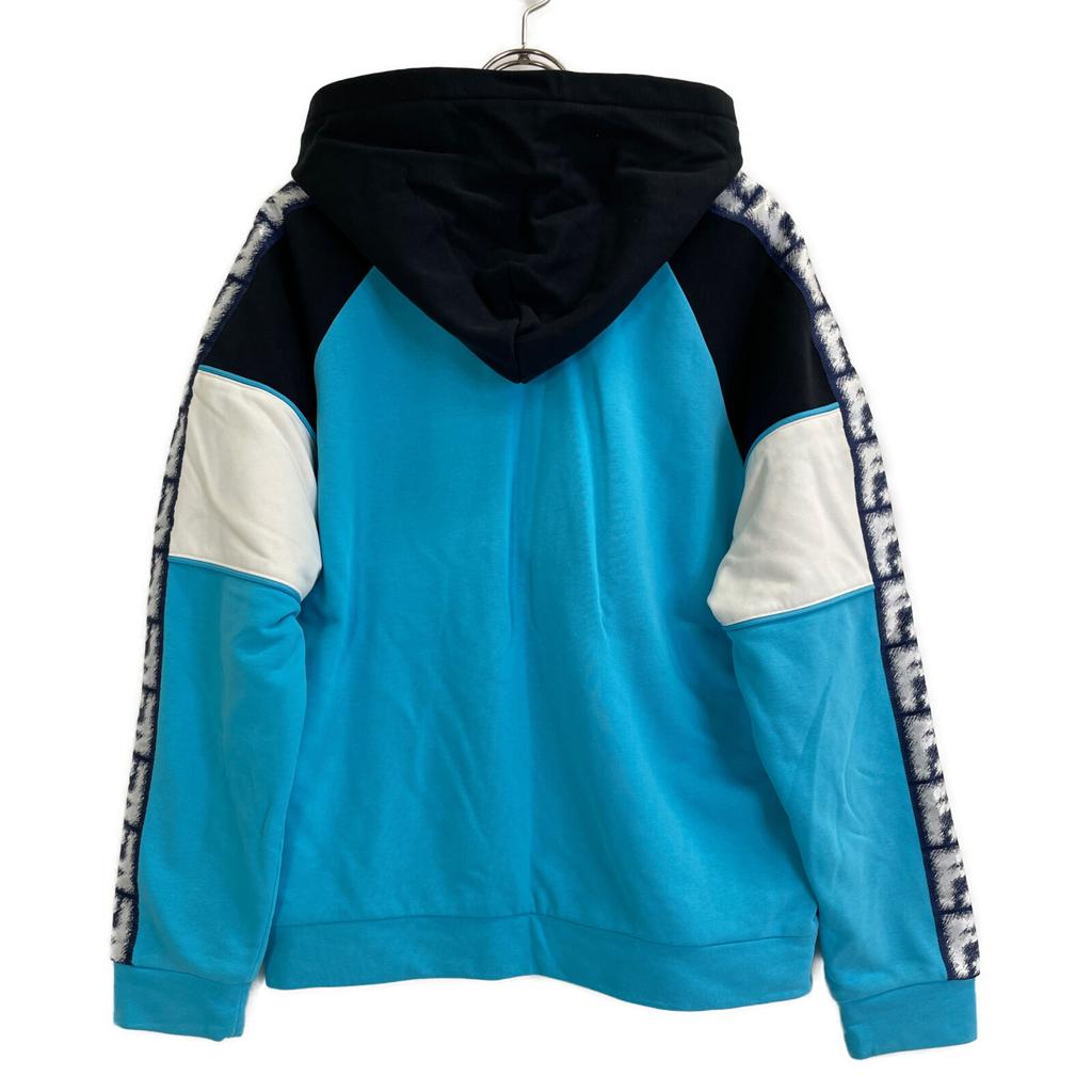 FENDI FAF661 AN5W Black x White x Blue Logo Sweat Parka tops M Black x white x blueUsed