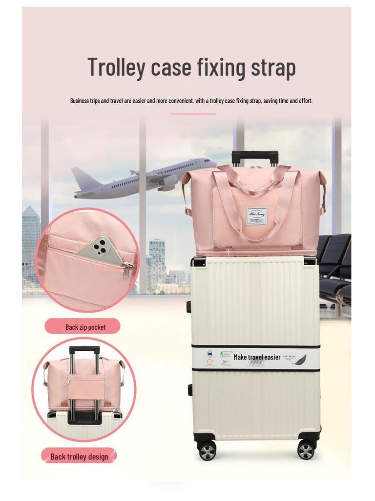 Skládací cestovní taška: Přenosná taška na jógu a fitness s oddělením na mokré a suché věci pro krátké výlety