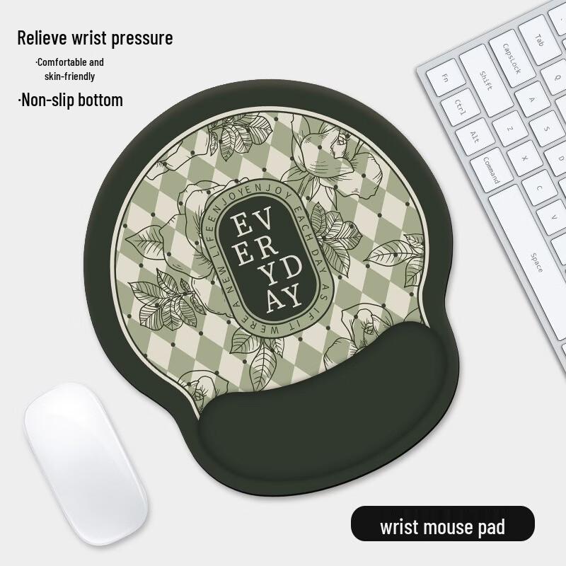 Fumede Vintage Rose Silicone Mouse Pad Wrist Rest (2-Pack)