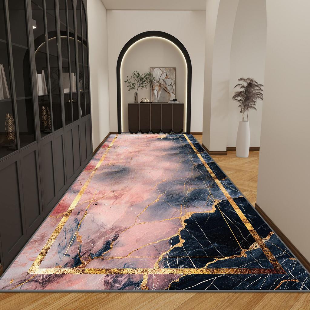 Marble Luxury Decoration Long Corridor Carpet Living Room Runner Rug Hotel Party Aisle Floor Mat Home Room Doorway Hallway Rugs