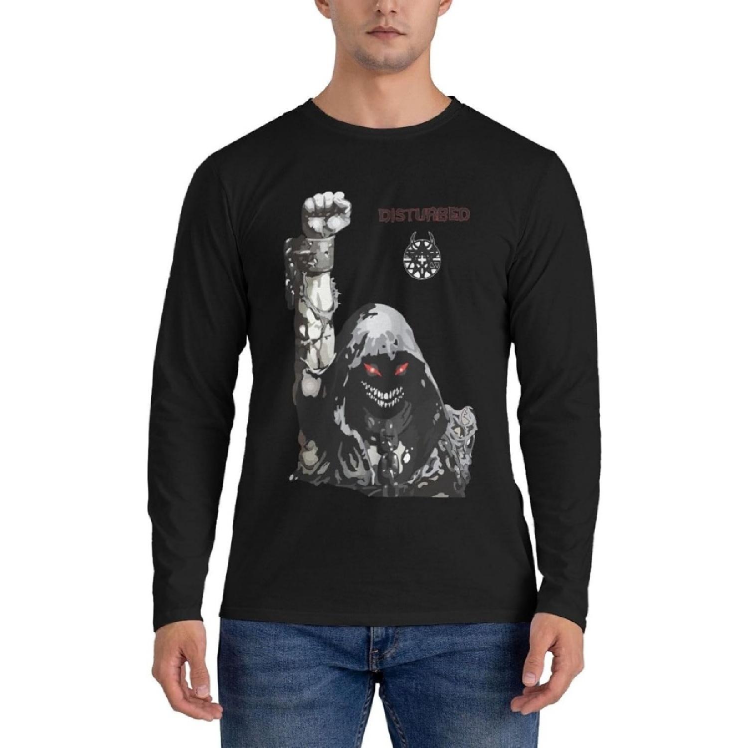 JOISOMI Men s Crew Neck Long Sleeve T-Shirt Disturbed Band T Shirts for Men Breathable Men s Athletic T-Shirts S