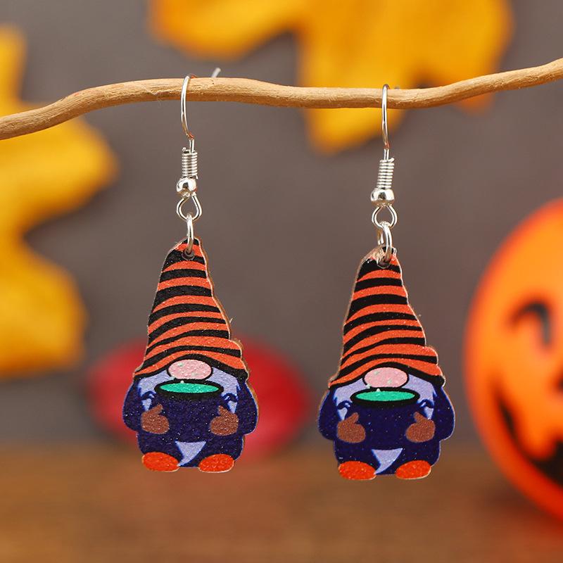 European & American Halloween Pumpkin Cat Candy Basket Earrings