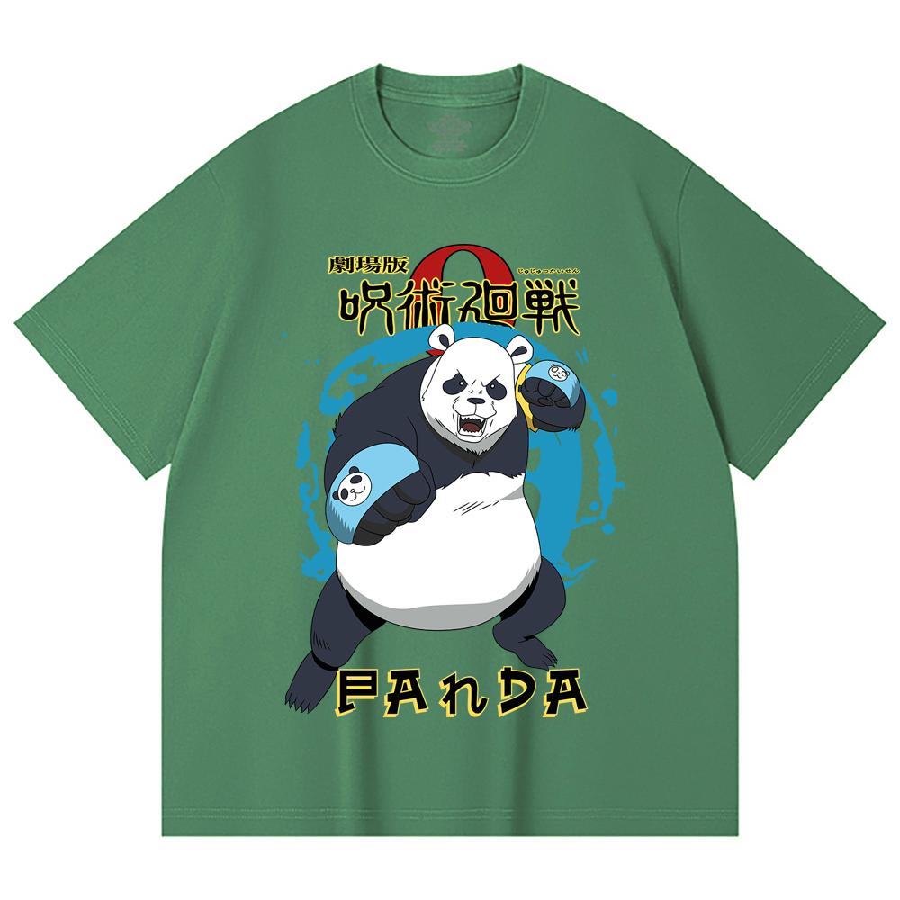 230 g/m² 100 % Baumwolle Jujutsu Kaisen V62 Panda-Print Unisex Schweres Baumwoll-T-Shirt
