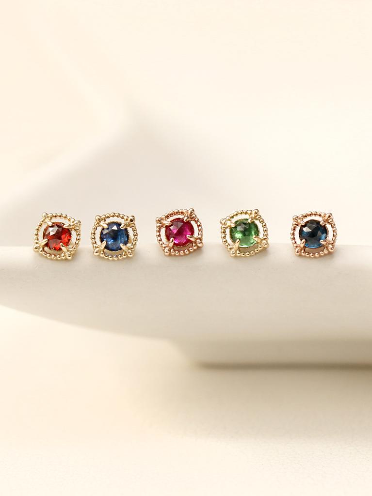 Minimalpiercing 14K Internal Antique Rose Cut Gemstone Labret Piercing