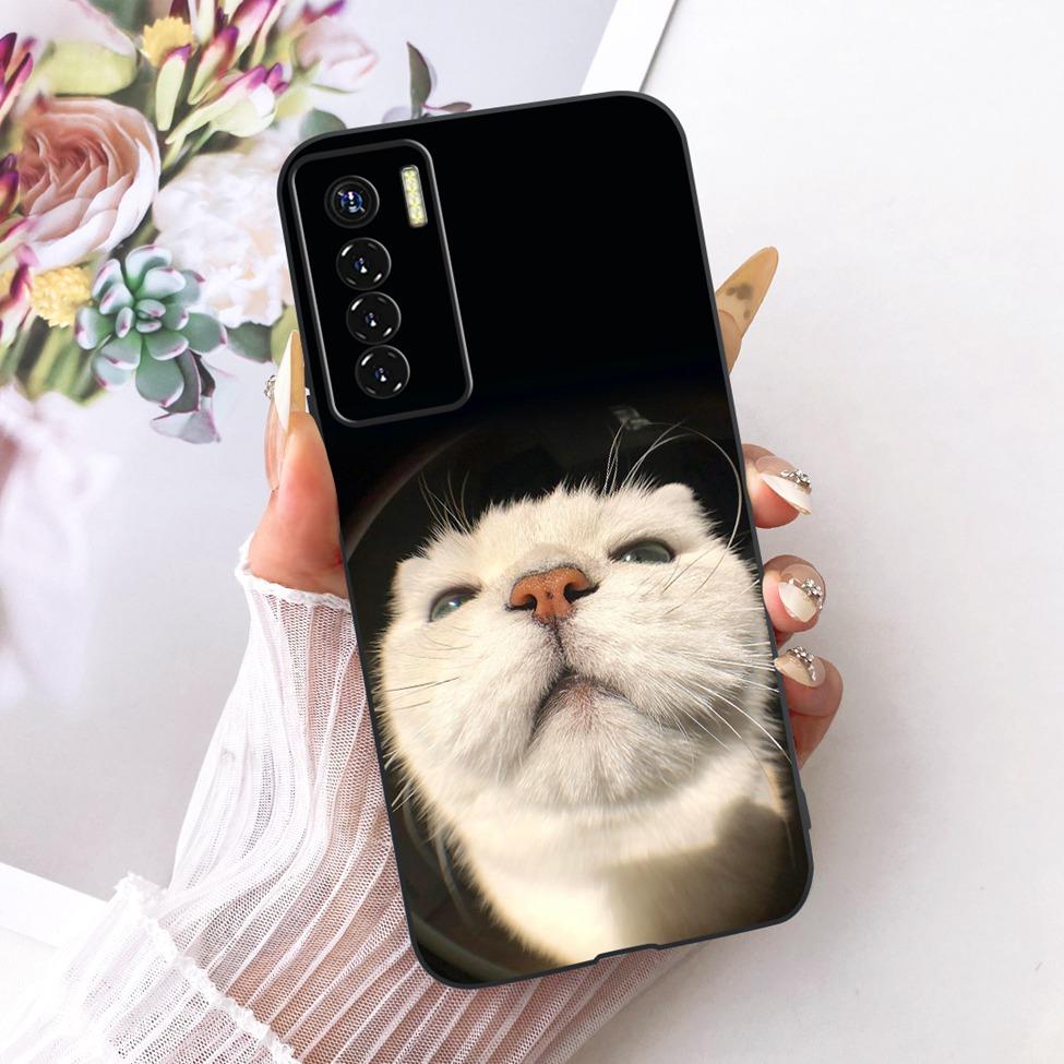 Phone Case For Tecno Camon 17 Pro Cover Silicone Cute Cat Fashion Funny Painted Funda For Tecno Camon 17Pro CG8 CG8h Casing