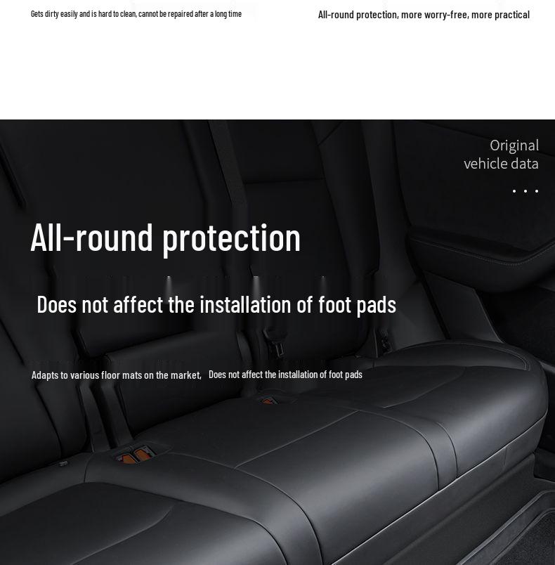 Tesla Model Y Rear Seat Flannel Anti-Kick Protector - Interior Modification Accessory