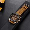 BY BENYAR Chronograph Analog 30M Water Leather Strap Quartz Brown Gift for Men Men's Watch, Resistant, Simple, Stylish, Popular, Formal, Movement,
