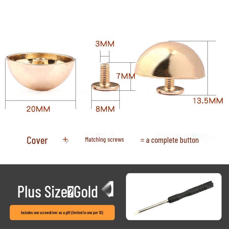 Mushroom Head Decorative Screws and Rivets for DIY Leather Goods and Bags