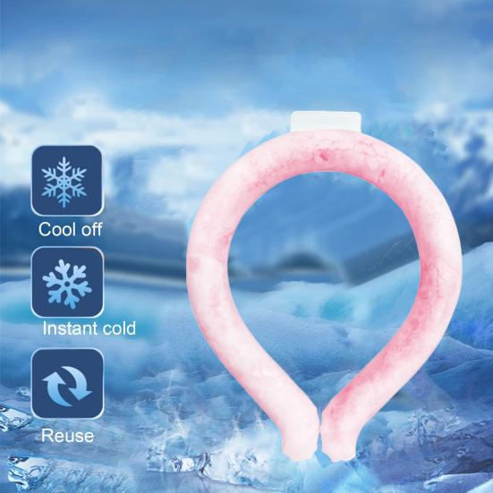 Summer Neck Cooling Tube Wearable Neck Cooler Lightweight Reusable Ice Cold Ring Outdoor Heatstroke Prevention Portable Neck Wrap Collar
