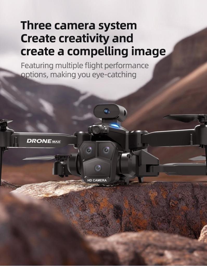 C10 HD Triple Camera Drone with Intelligent Obstacle Avoidance, Remote Control, and Four-Axis Design