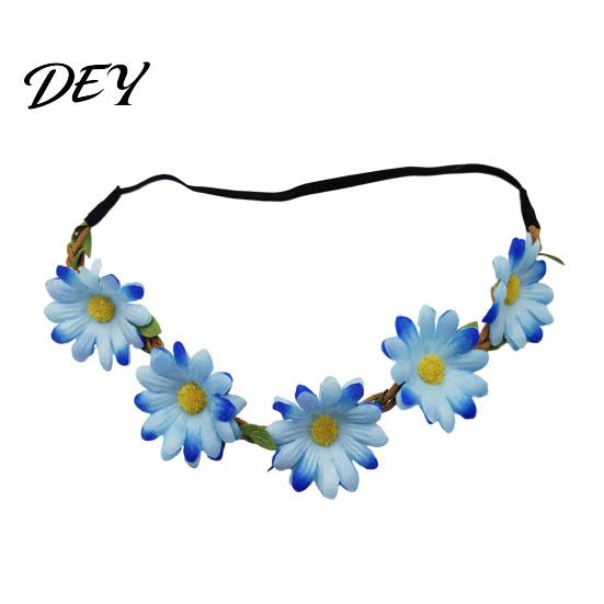 Sunflower Wreath Headband for Women Sunflower/Daisy Girls, Flower Headpiece, Adjustable Floral Hair Accessory Beach Vacation Silk Crown Photography U