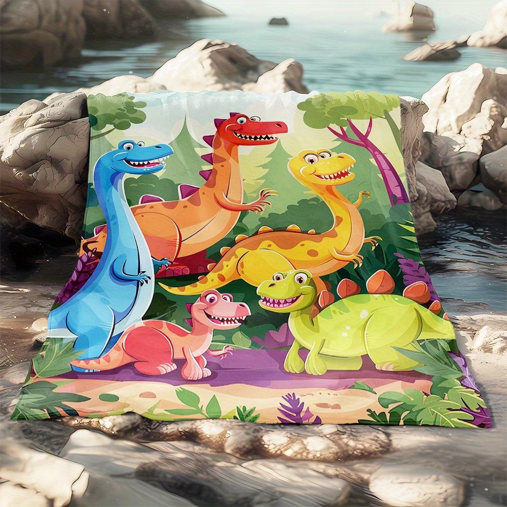 1pc Dinosaur Blanket Printed Thin Blanket.Four Season Blankets Suitable for Sofas,beds,living Rooms,travel,soft and Nap Office Shawl Blanket