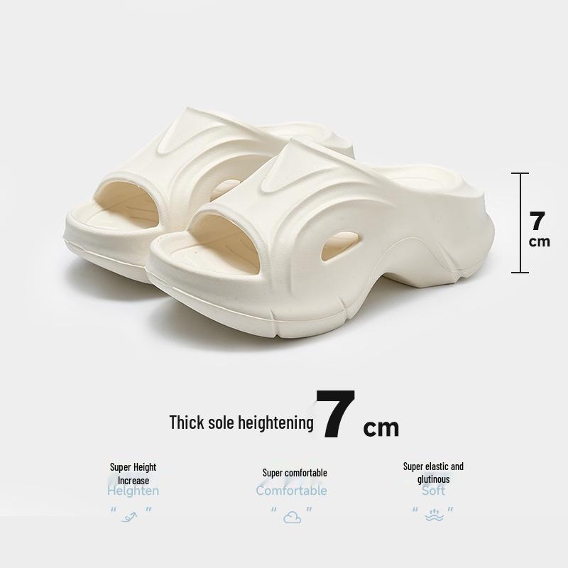 Damen Höhenverstärkende Dicksohlige Outdoor-Slipper - Sommer Strand EVA Pantoletten (8 cm)