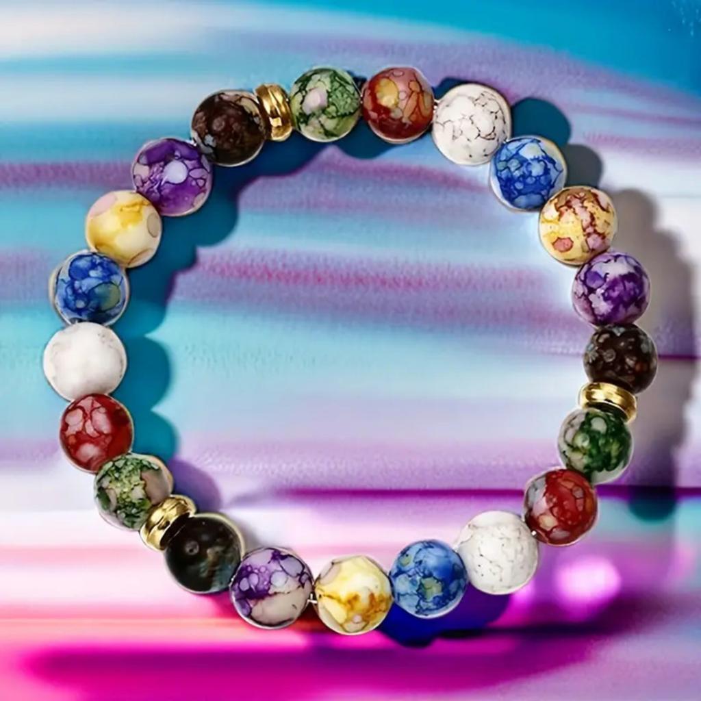 Colorful Bracelet Yoga Balance Energy Beads Beaded Bracelet Necklace