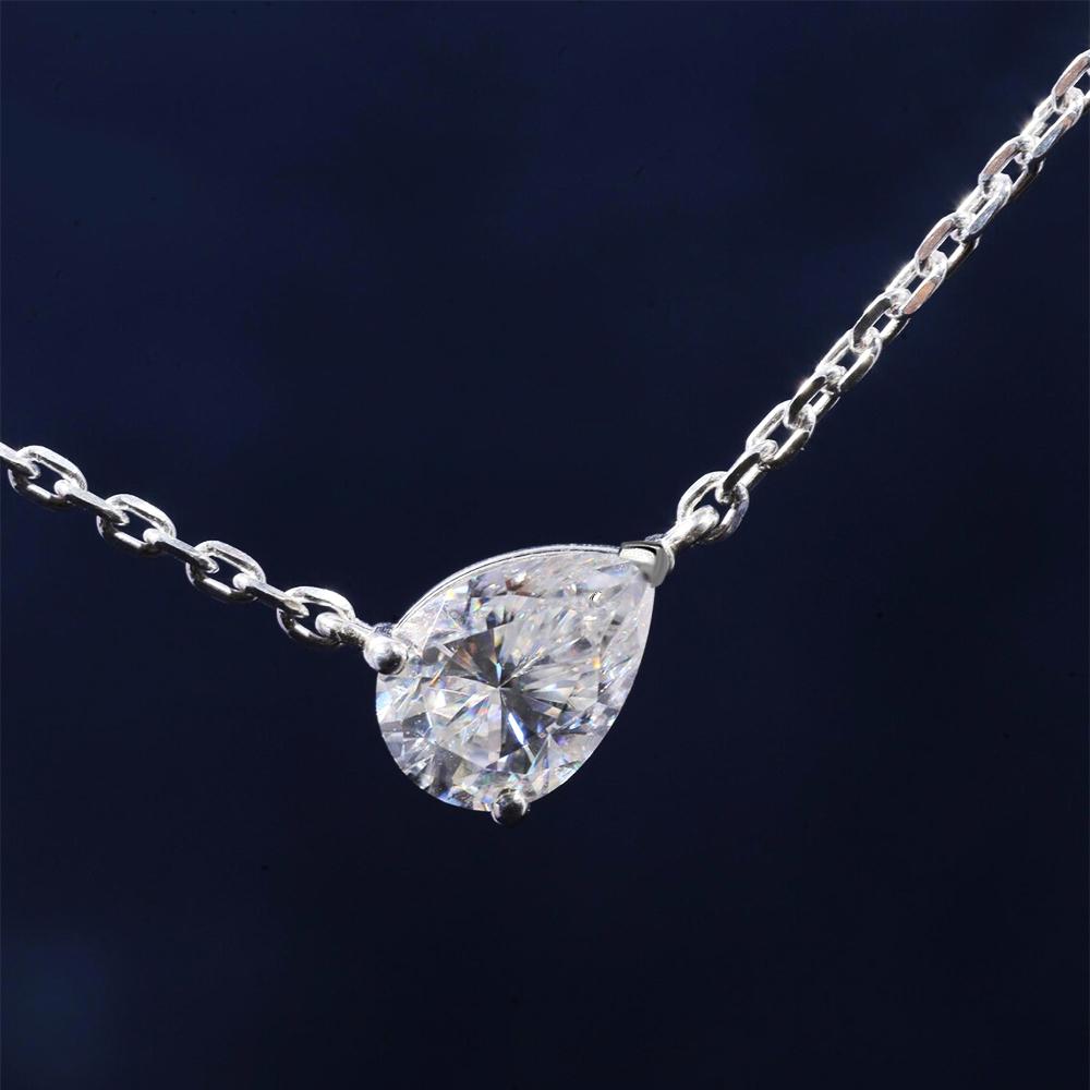 BXINY 1-3CT Pear Cut Moissanite Pendant Necklace S925 Silver East West Solitaire Water Drop Diamond Neck Chain for Women Jewelry