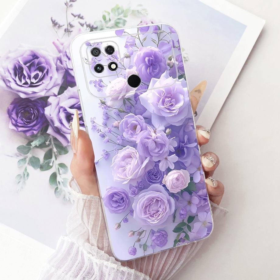 For Xiaomi Poco C40 C50 C51 Phone Case Luxury Flower Butterfly Cartoon Bow Pattern Back Cover Soft TPU Silicone Bumper Housing
