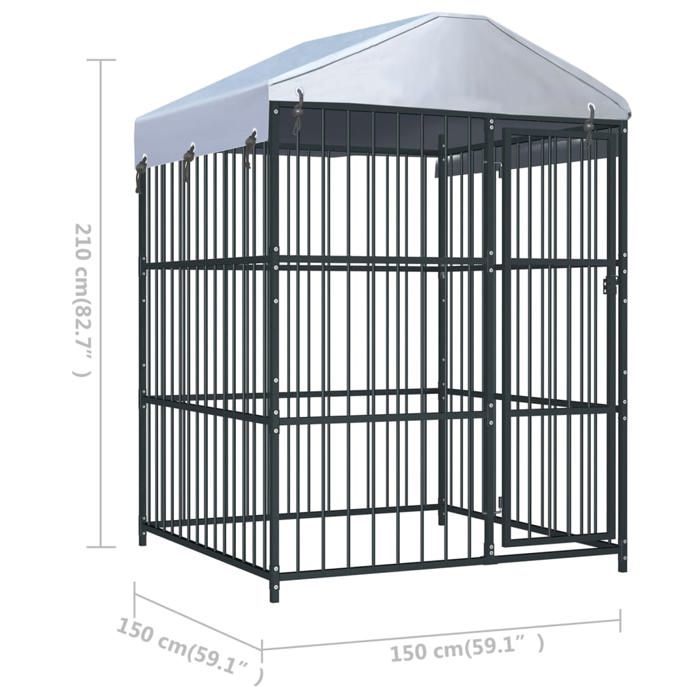 VidaXL Chenil d'Extérieur avec Toit pour Chiens Chiots Animaux Extérieur 145760