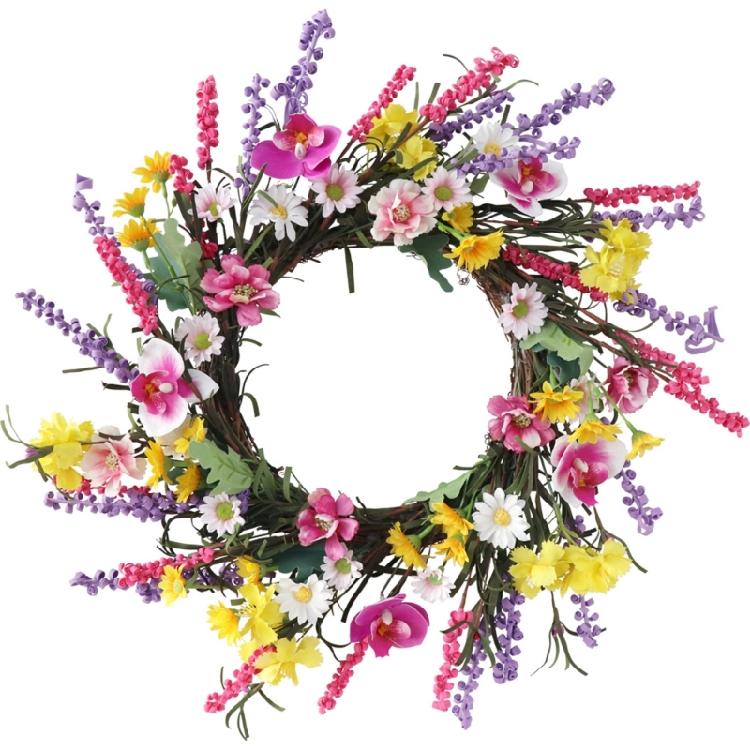 Цветочный венок Декоративный венок Искусственные цветы Венок для входной двери в стиле кантри 1