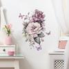 Purple Flowers Butterfly Wall Stickers Living Room Bedroom Background Decor Mural Bathroom Home Decoration Self-adhesive Decals